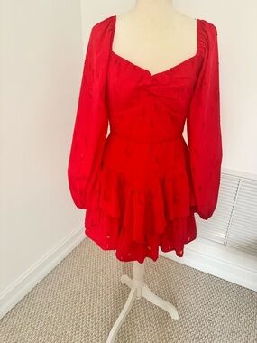Francesca's Red Ruffle Mini Dress